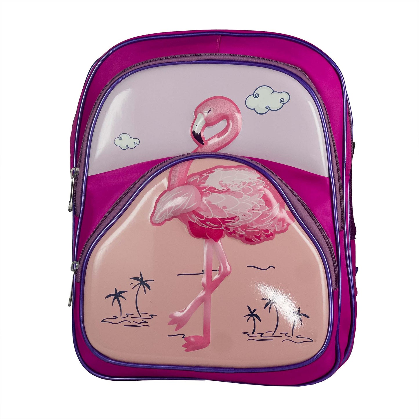 New 2025  School backpack frame for girls Flamingo Character bag