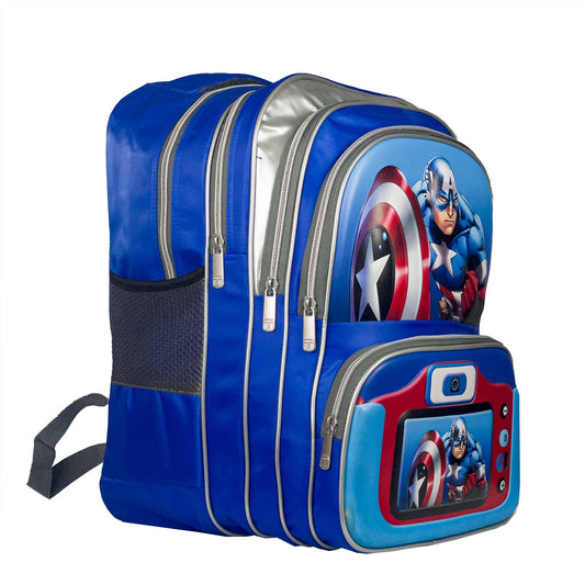 New 2025  Embossed  Captain America  Character School Backpack Bag