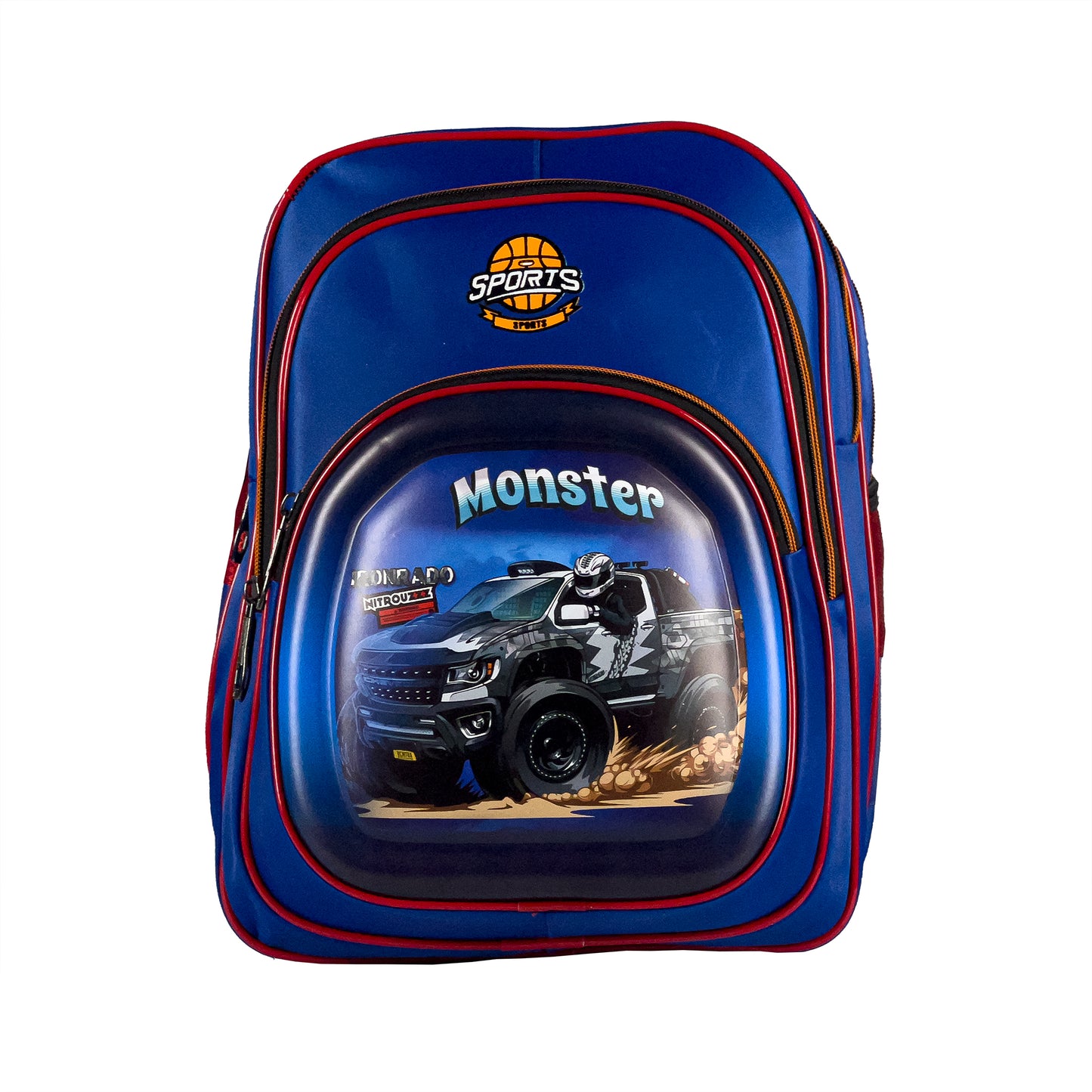 New 2025  Monster  Embossed Race printed   Character  Backpack for kids